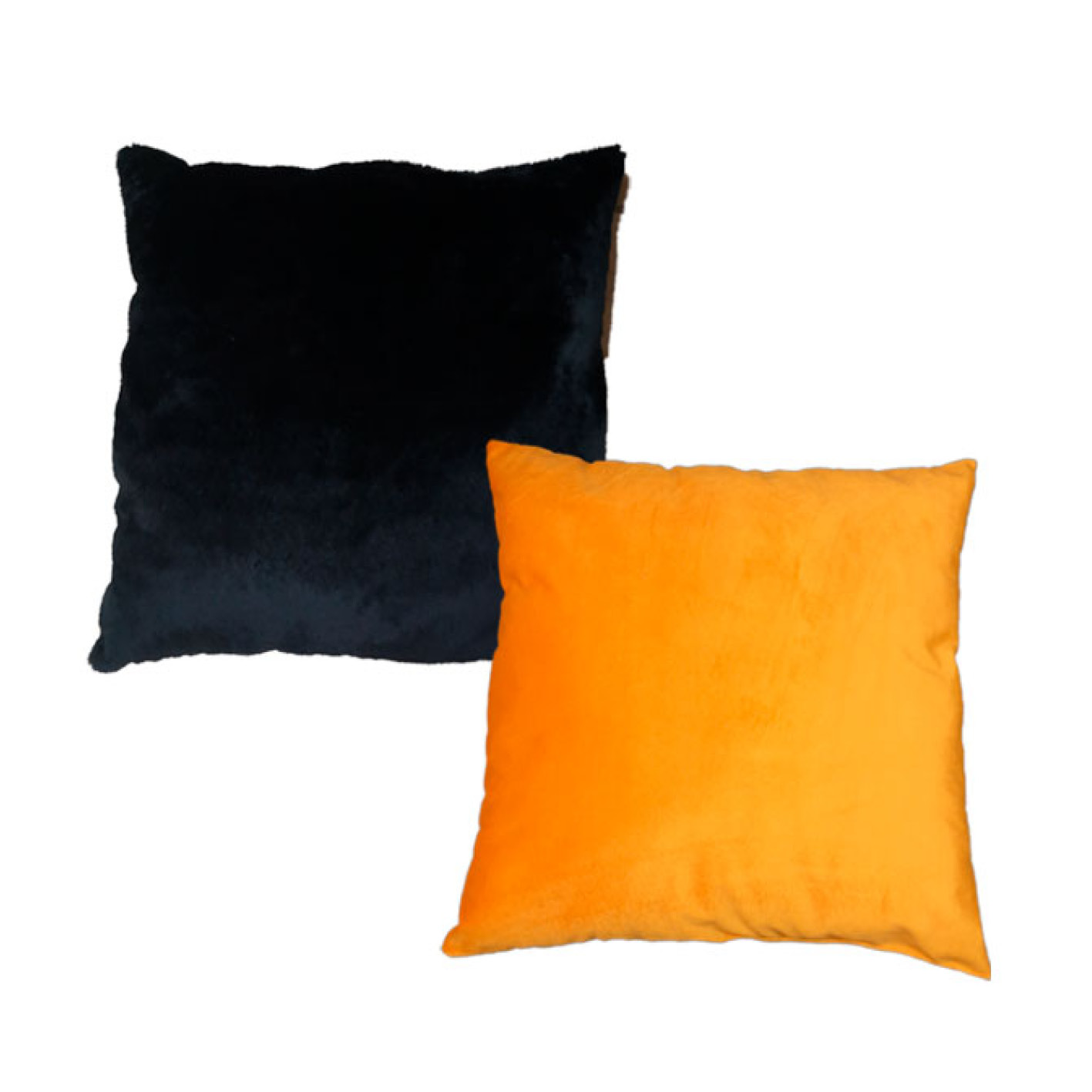 almofada decorativa preta e laranja
